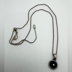up to 20" TAT2 Silver tone necklace w/ a removable 10mm labradorite pendant!